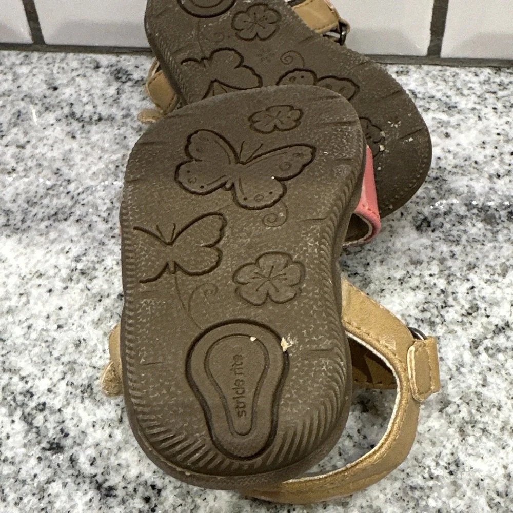 Stride Rite Girls Size 2 M Pink Linnea 55427 Ankle Strap‎ Sandals Bling Light
